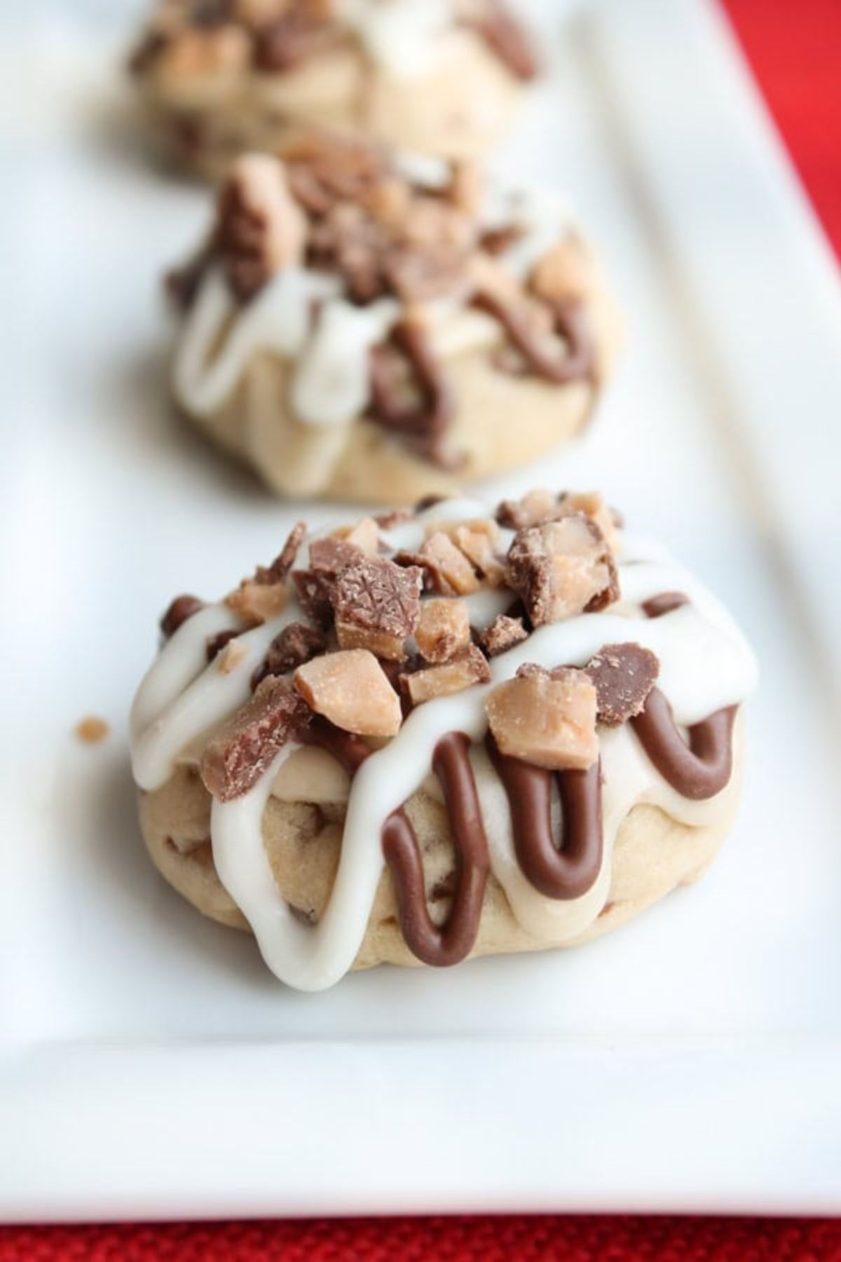Frosted Toffee Cookies
