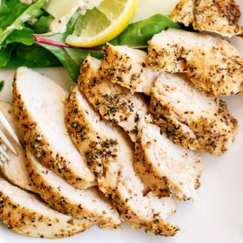 Sliced air fryer chicken breast