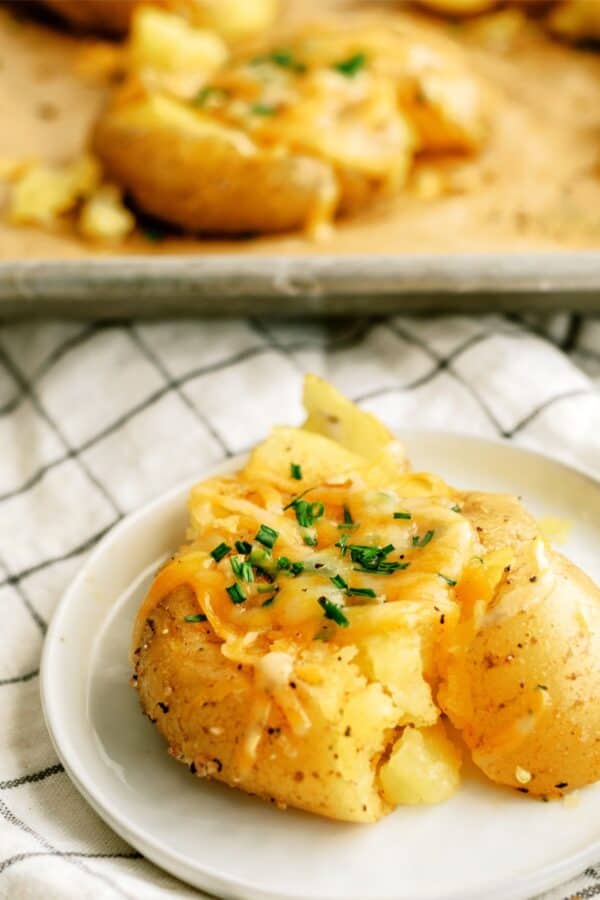 Smashed Cheesy Potatoes Recipe