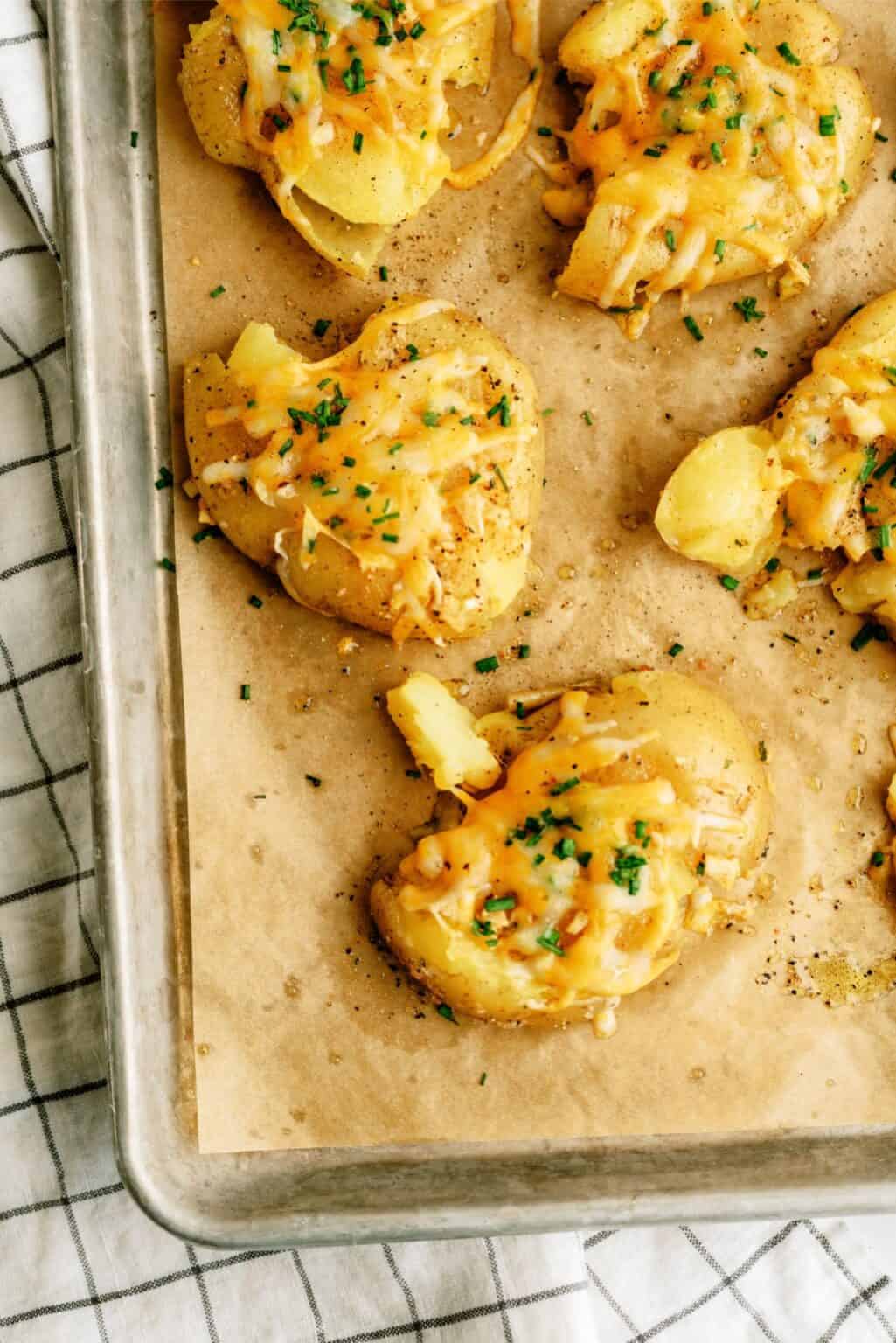 Smashed Cheesy Potatoes Recipe