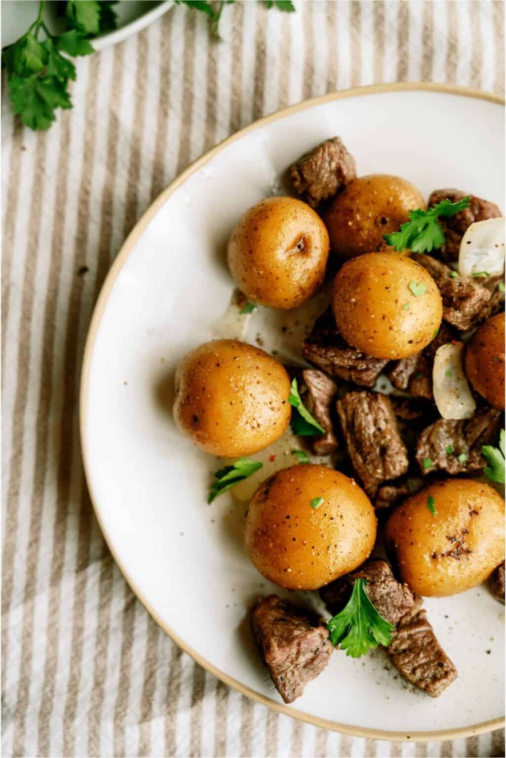 Slow Cooker Garlic Butter Steak And Potatoes Recipe