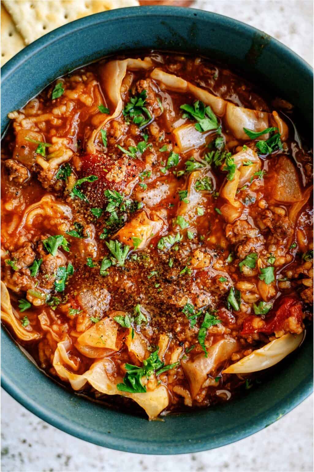 Slow Cooker Cabbage Roll Soup Recipe