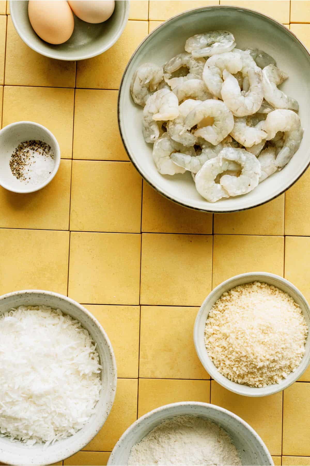 Ingredients needed to make Air Fryer Coconut Shrimp