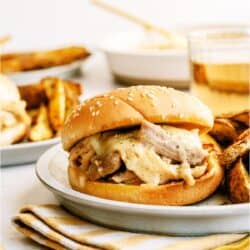 instant pot ranch chicken and swiss sandwiches