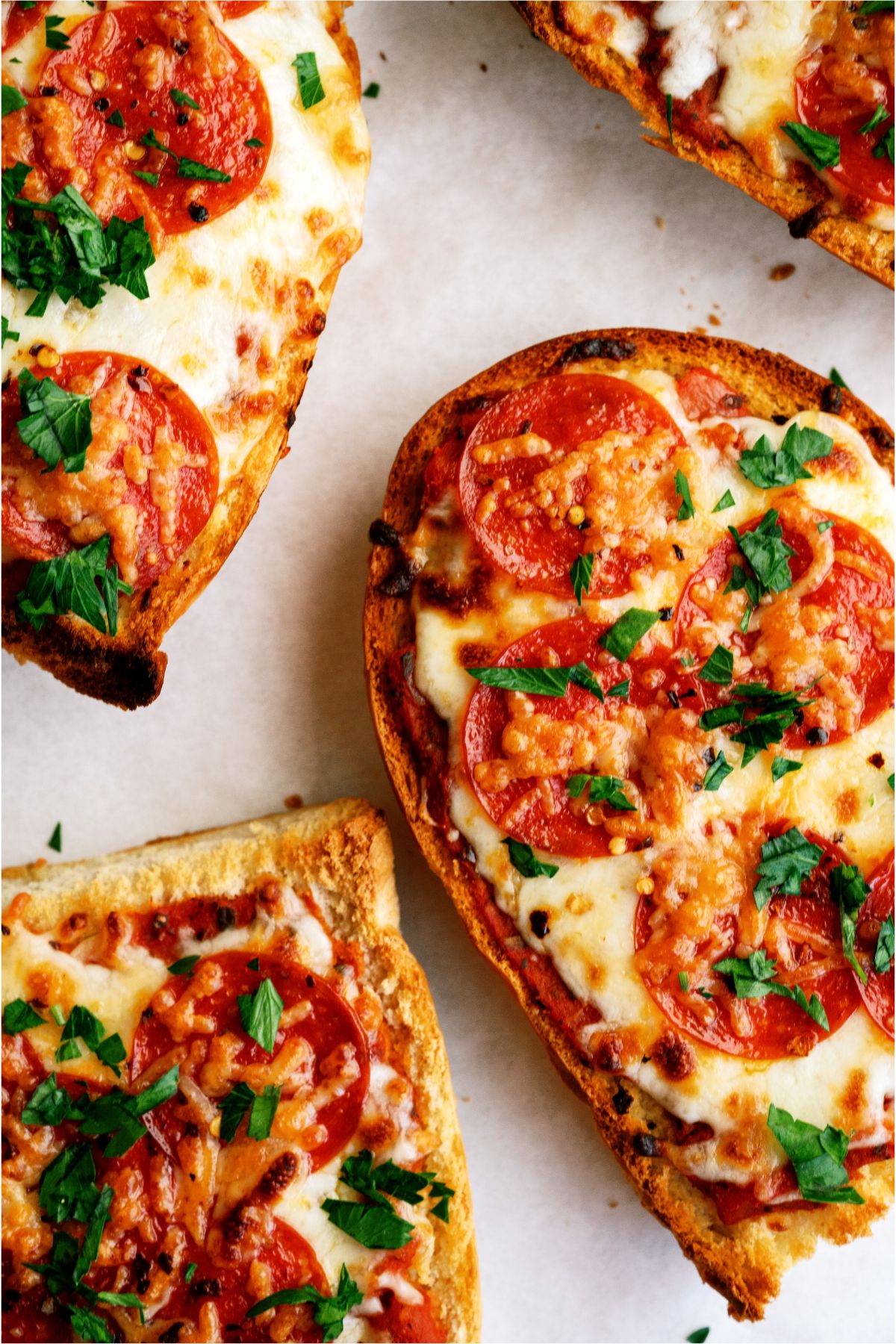 Slices of Air Fryer French Bread Pizza