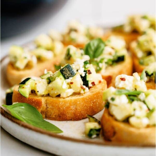 Zucchini Feta Bruschetta Recipe - Six Sisters' Stuff