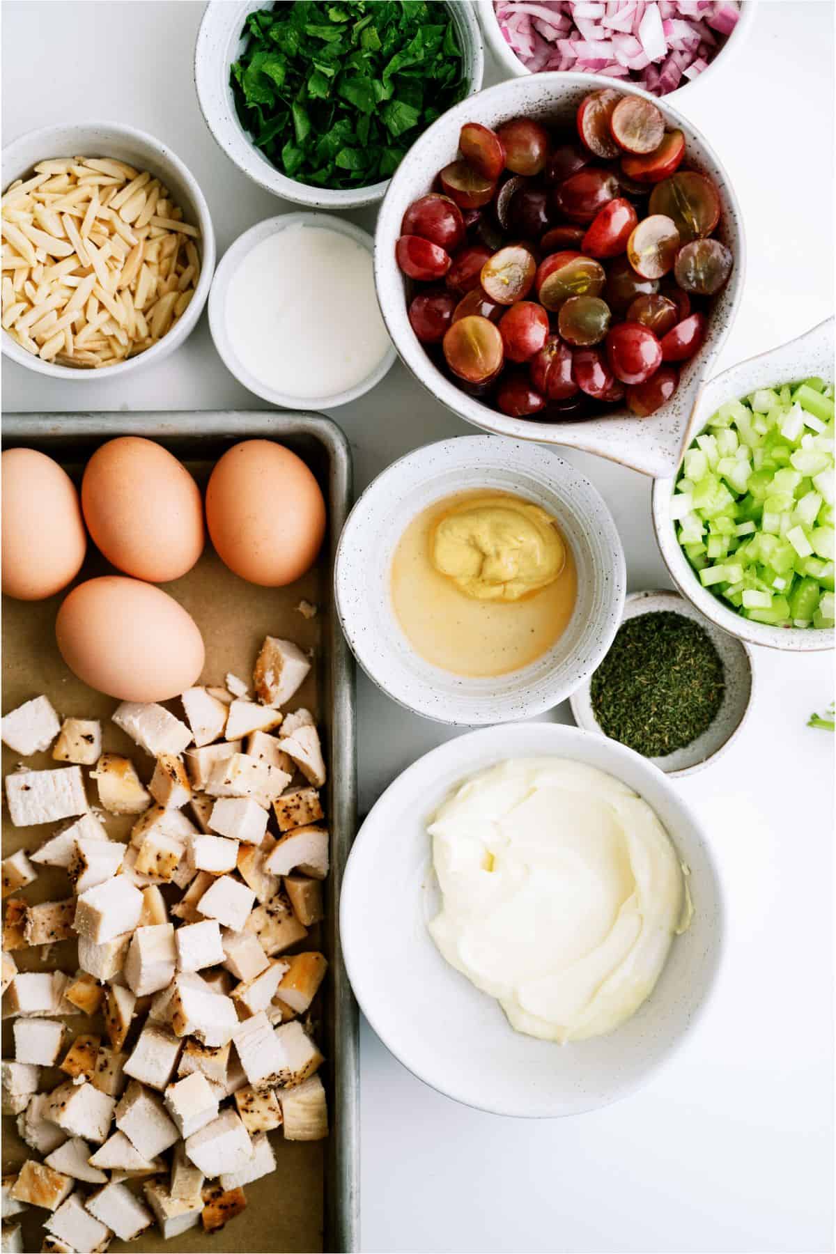 Ingredients needed to make Chicken Salad with Eggs