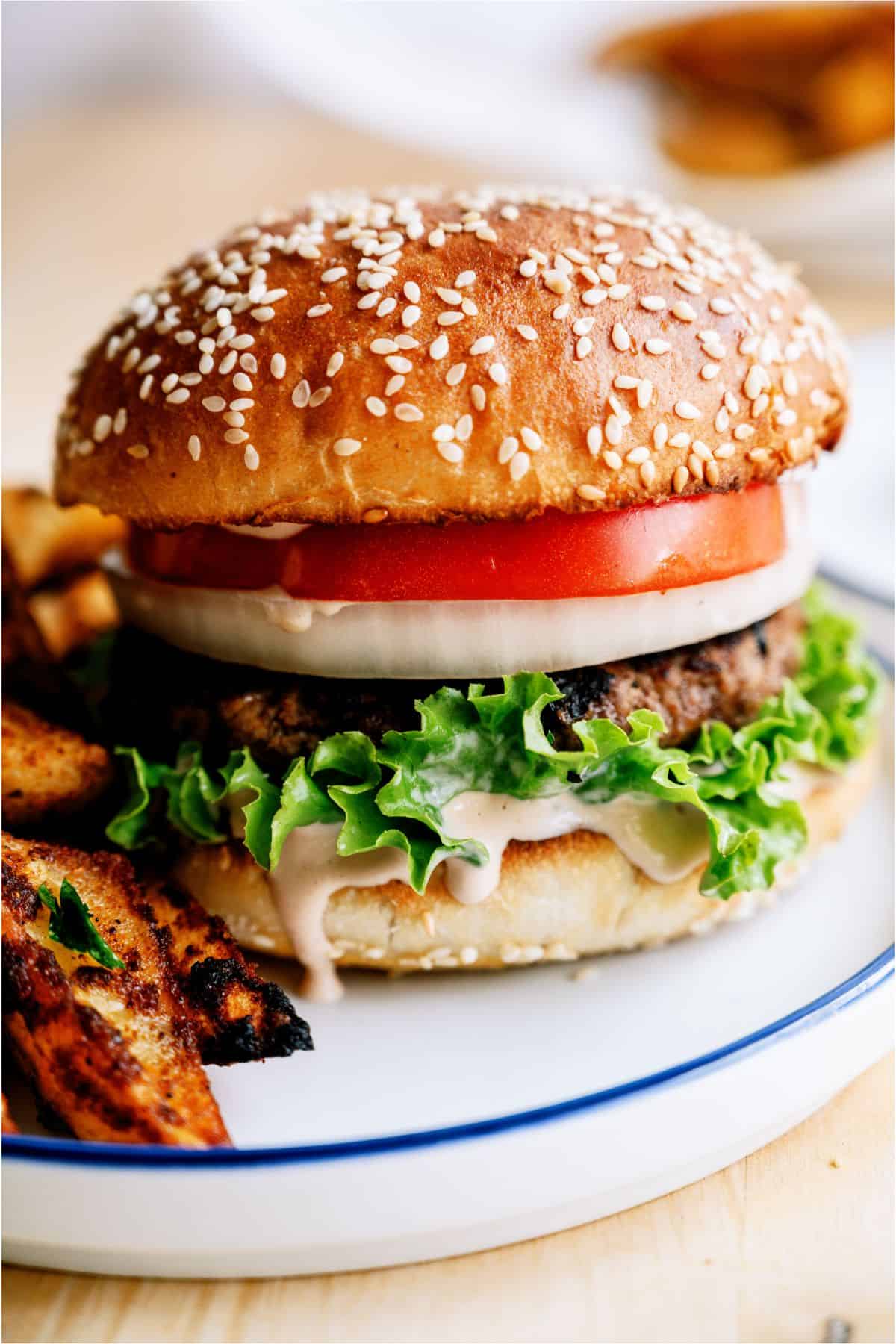 Best Hamburger Recipe With Famous Secret Sauce on a plate