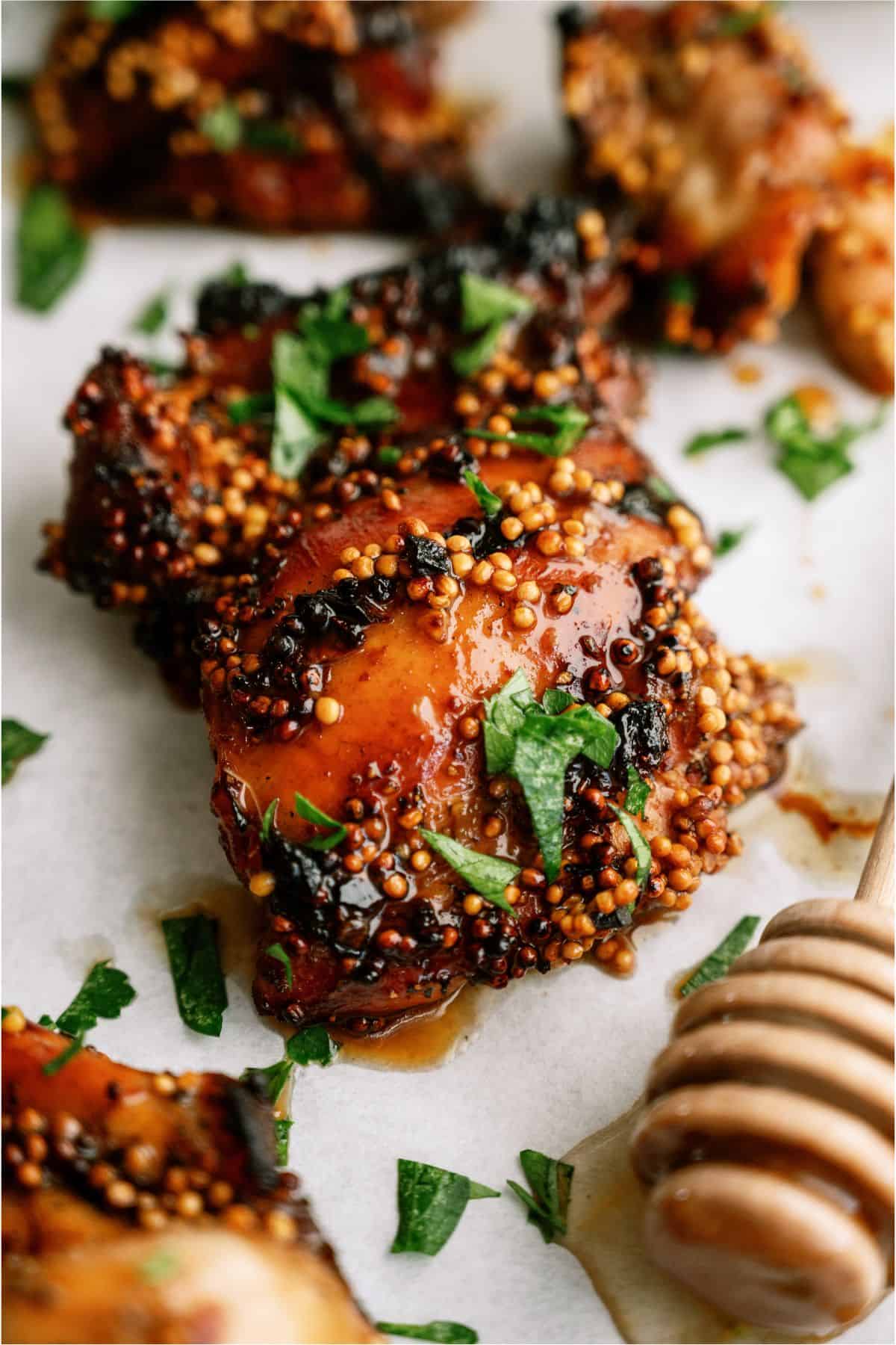 Close up of Honey Mustard Grilled Chicken