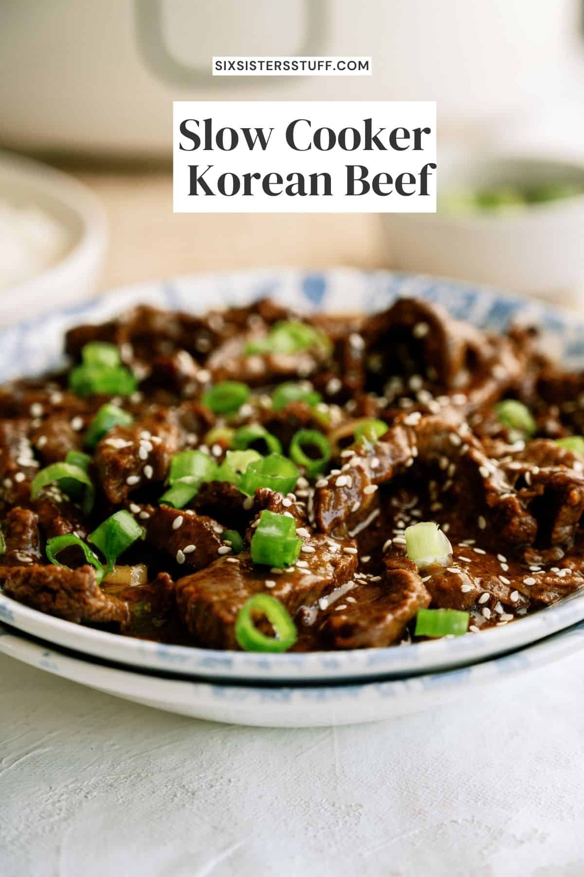 Slow Cooker Korean Beef Recipe- Six Sisters' Stuff