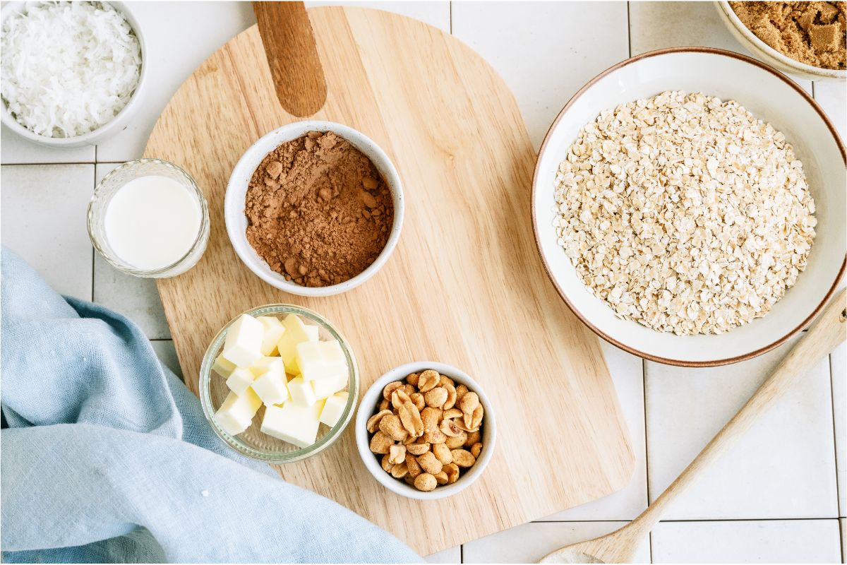 Ingredients needed to make Haystack Cookies.